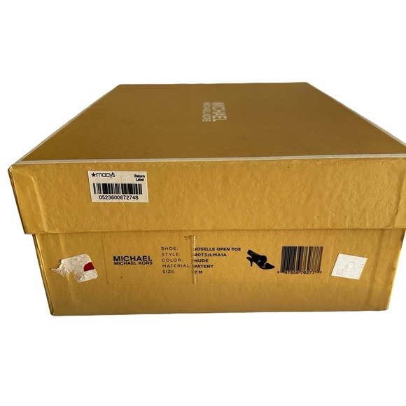 MICHAEL KORS JOSSELLE OPEN TOE WOMANS CAMEL LEATHER SHOE SZ 7M - Picture 12 of 13